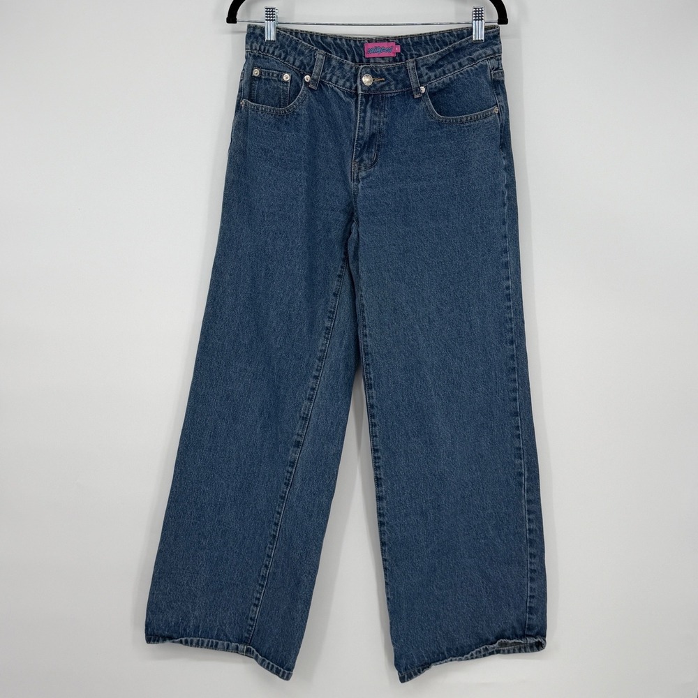 Edikted Wide Leg Jeans Womens M Blue Baggy Y2K Denim Pants